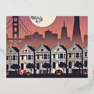 San Francisco Painted Ladies Foil Holiday Postcard