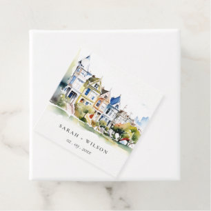 San Francisco Painted Ladies Landscape Wedding Favor Tags