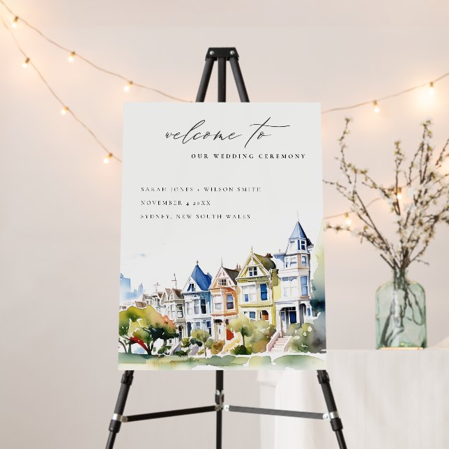 San Francisco Painted Ladies Landscape Wedding Foam Board (In Situ (Stand))