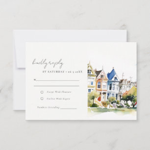 San Francisco Painted Ladies Landscape Wedding RSVP Card