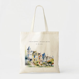 San Francisco Painted Ladies Landscape Wedding Tote Bag