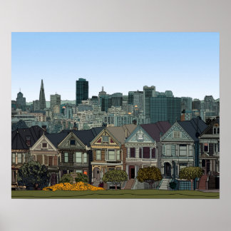 San Francisco Painted Ladies Poster