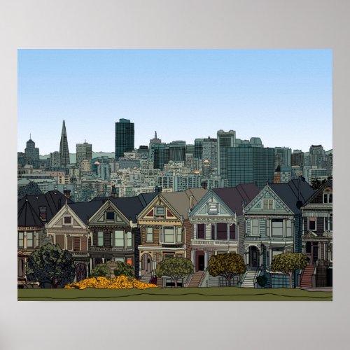 San Francisco Painted Ladies Poster