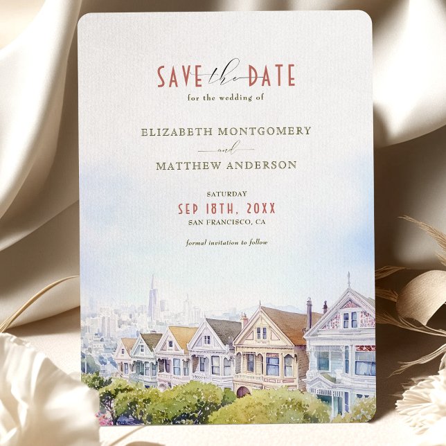 San Francisco Painted Ladies Save the Date Invitation (Creator Uploaded)