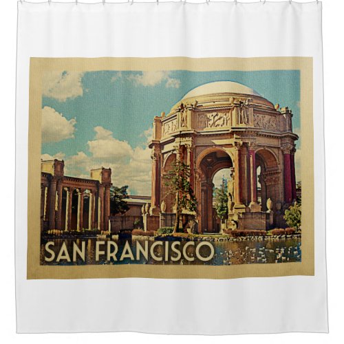 San Francisco Palace California Vintage Travel Shower Curtain