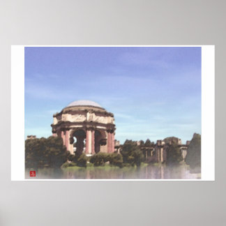 San Francisco-Palace Fine Arts Digital Watercolor Poster