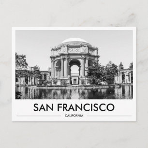 San Francisco Palace of Fine Arts Black & White Postcard