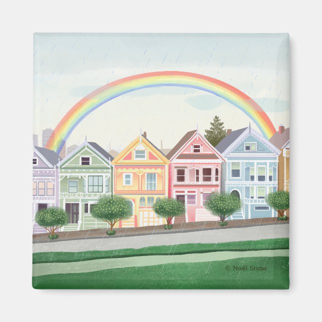 San Francisco Pastel Painted Ladies Magnet (Front)
