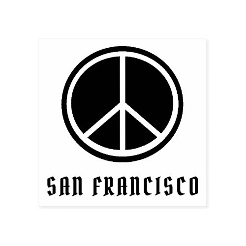 San Francisco peace sign rubber stamp