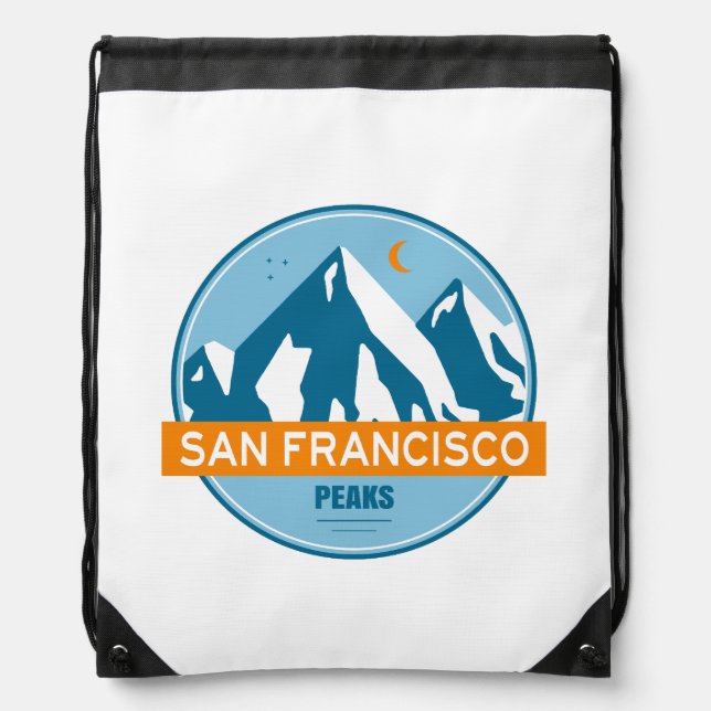 San Francisco Peaks Arizona Stars Moon Drawstring Bag (Front)