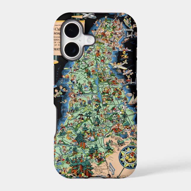 San Francisco Peninsula Funny Map Iphone Case (Back)