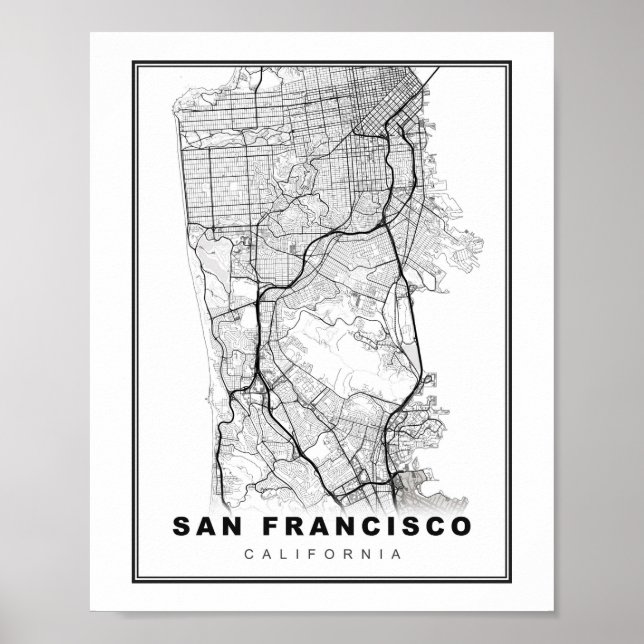 San Francisco Peninsula Map Poster (Front)