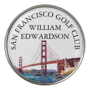 San Francisco Personalized Golf Club Name Ball Marker