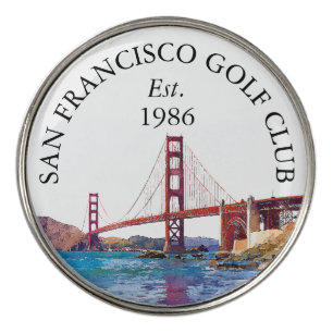 San Francisco Personalized Golf Club Name Ball Marker