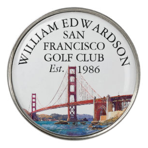 San Francisco Personalized Golf Club Name Ball Marker