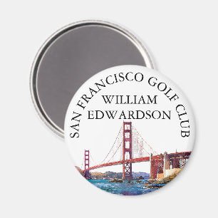 San Francisco Personalized Golf Club Name Magnet