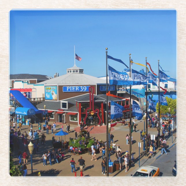 San Francisco Pier 39 #12 Glass Coaster (Front)