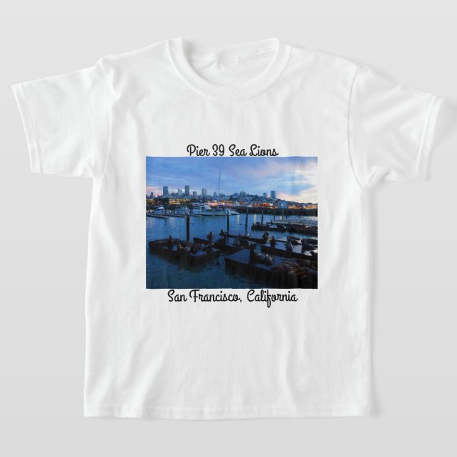 San Francisco Pier 39 Sea Lions #7 T-shirt (Laydown)