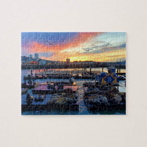 San Francisco Pier 39 Sea Lions 8 Jigsaw Puzzle