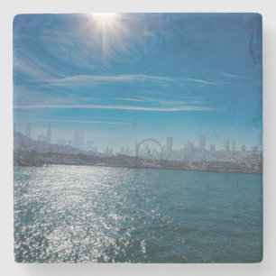 San Francisco Pier 39 Waterfront Photograph Stone Coaster