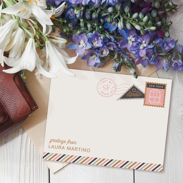 San Francisco Postage Stamps Stationery Note Card (Creator Uploaded)