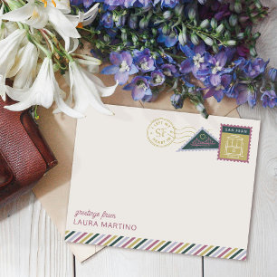 San Francisco Postage Stamps Stationery Note Card