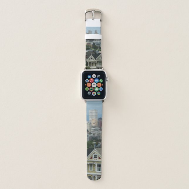 San Francisco Postcard Row City Scene Photography Apple Watch Band (Front)