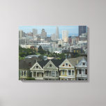 San Francisco Postcard Row City Scene Photography Canvas Print