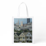 San Francisco Postcard Row City Scene Photography Grocery Bag