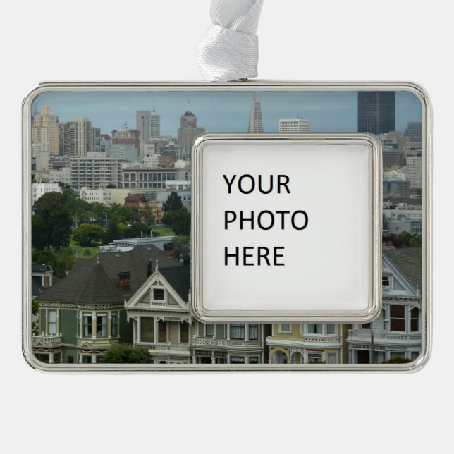 San Francisco Postcard Row City Scene Photography Ornament (Front)