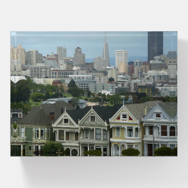 San Francisco Postcard Row City Scene Photography Paperweight (Front)