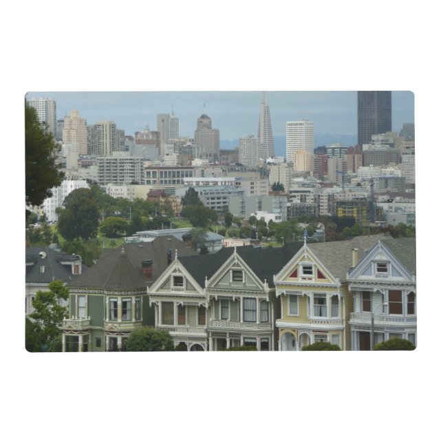 San Francisco Postcard Row City Scene Photography Placemat (Front)