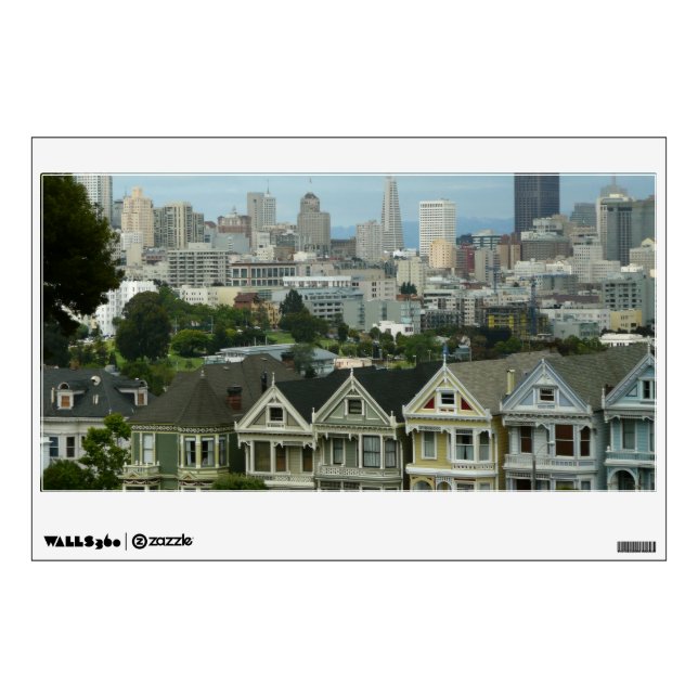 San Francisco Postcard Row City Scene Photography Wall Sticker (Front)