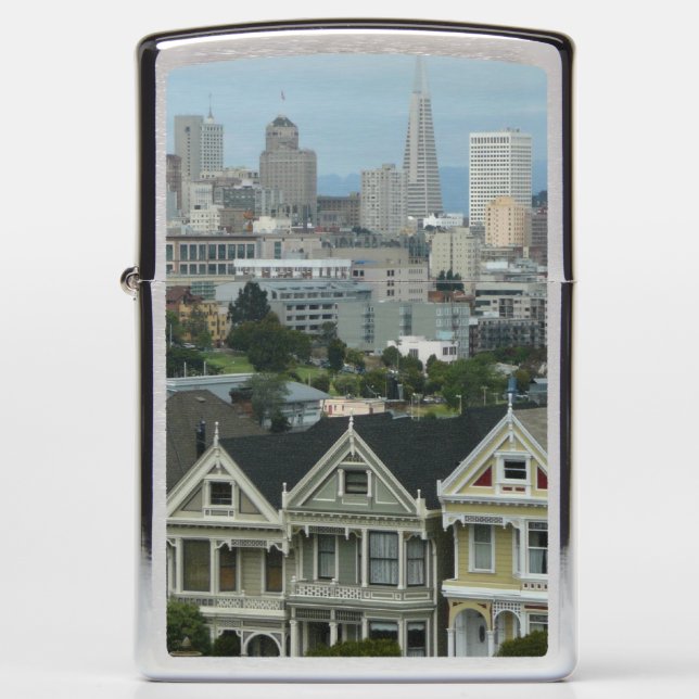San Francisco Postcard Row City Scene Photography Zippo Lighter (Front)