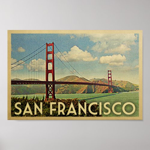 San Francisco Poster Golden Gate Vintage Travel