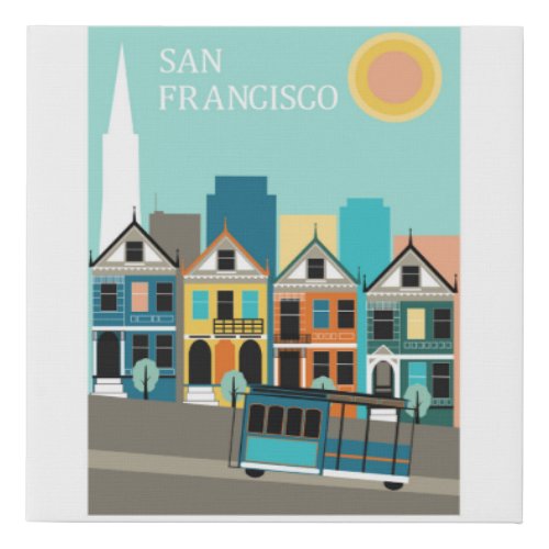 San Francisco Pretty Art Faux Canvas Print