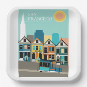 San Francisco Pretty Art Paper Plates