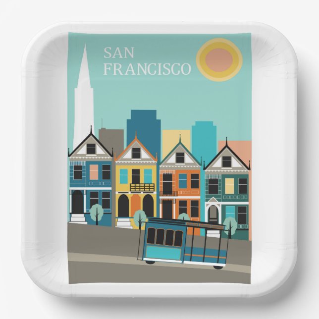 San Francisco Pretty Art Paper Plates (Front)