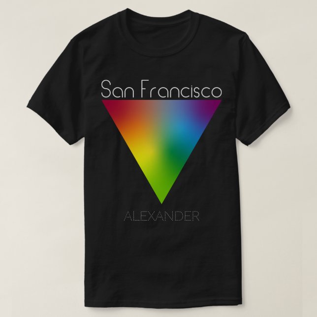 San Francisco Rainbow Triangle Gay LGBT Queer Name T-Shirt (Design Front)