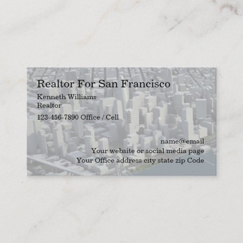 San Francisco Real Estate Agent Business Card