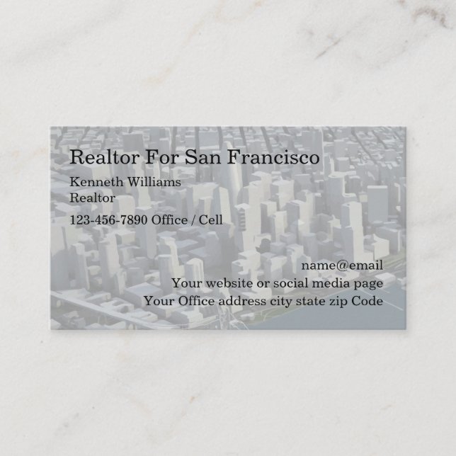 San Francisco Real Estate Agent Business Card (Front)