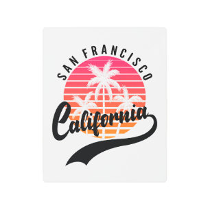 San Francisco Retro Sunset Metal Print