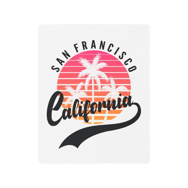 San Francisco Retro Sunset Metal Print (Front)