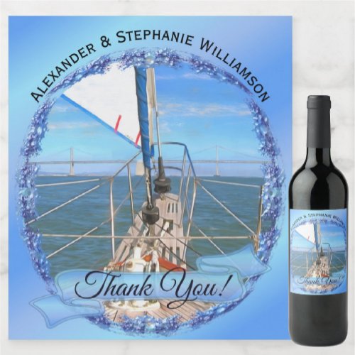 San Francisco Sailing Thank You 0869 Wine Label