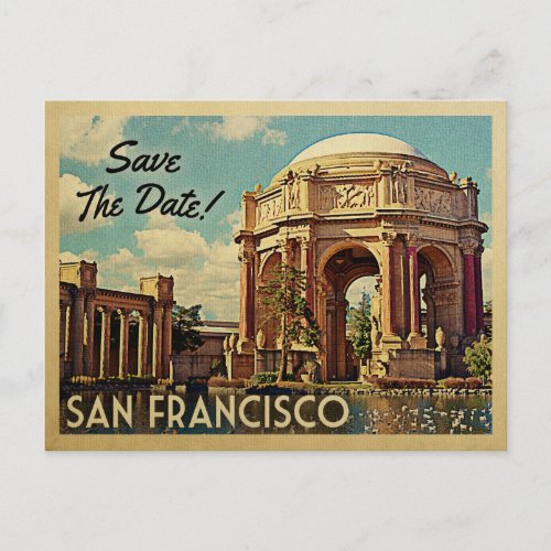 San Francisco Save The Date Palace of Fine Arts Announcement Postcard