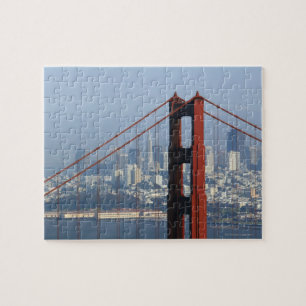San Francisco seen trough Golden Gate Bridge. Jigsaw Puzzle