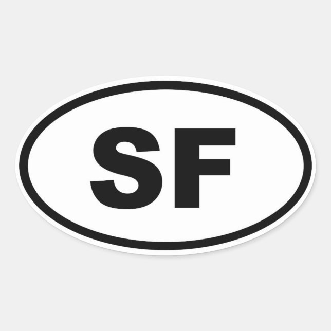 San Francisco SF oval Sticker (Front)