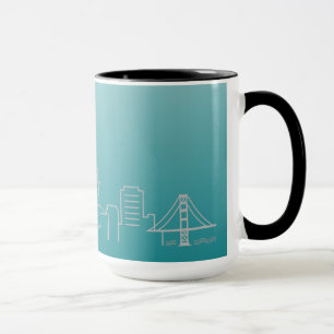San Francisco Silver City Skyline Ringer Mug