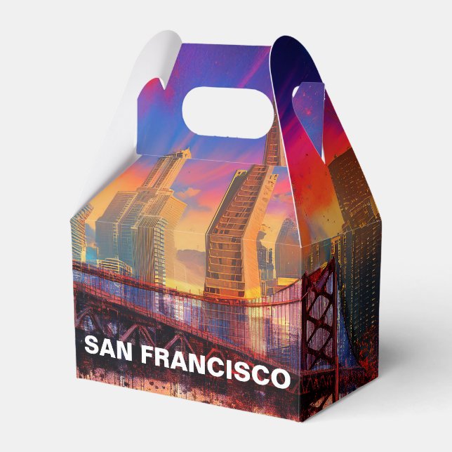 San Francisco Skyline Abstract Art Favor Boxes (Front Side)