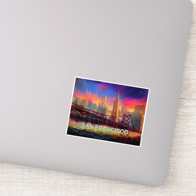 San Francisco Skyline Abstract Art  Sticker (Detail)